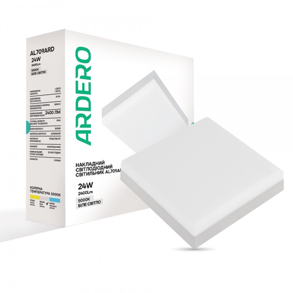 Свiтильник свiтлодiодний ARDERO AL709ARD накладний 24W 5000K